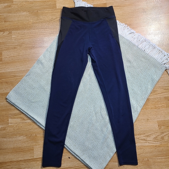 BH Jeans Beverly Hills Navy Blue Black Mesh Workout Active Legging size M - Picture 8 of 14